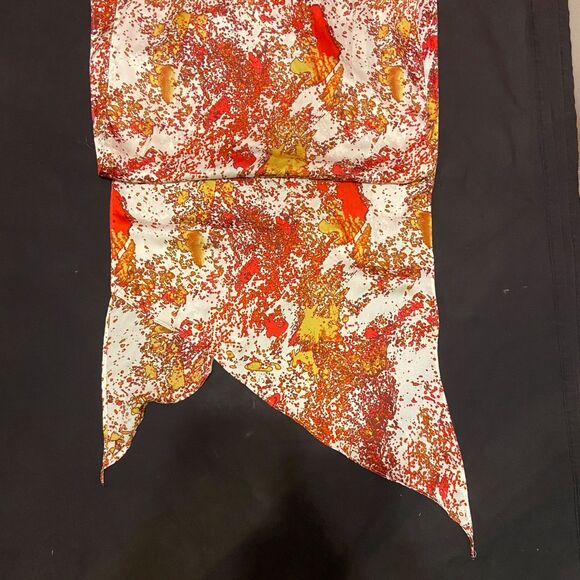 #5698 Woman's Orange Beige  and Gold Shawl Long Scarf 88 x 19 - Picture 2 of 8